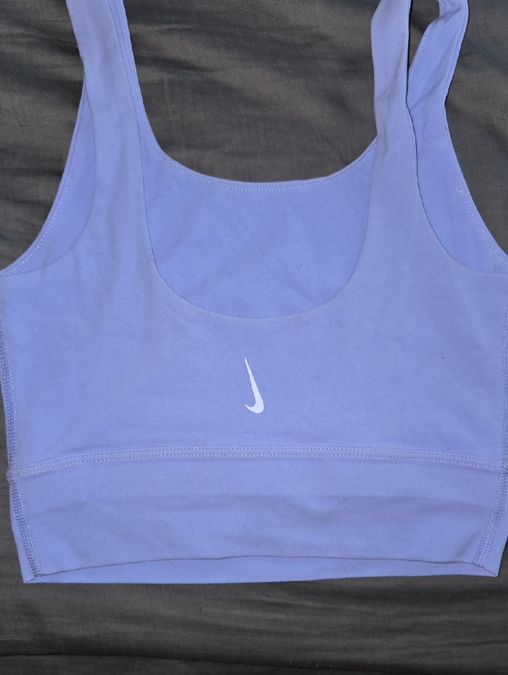 Nike Lavender Crop Sports Bra And Shorts Set with White Swoosh